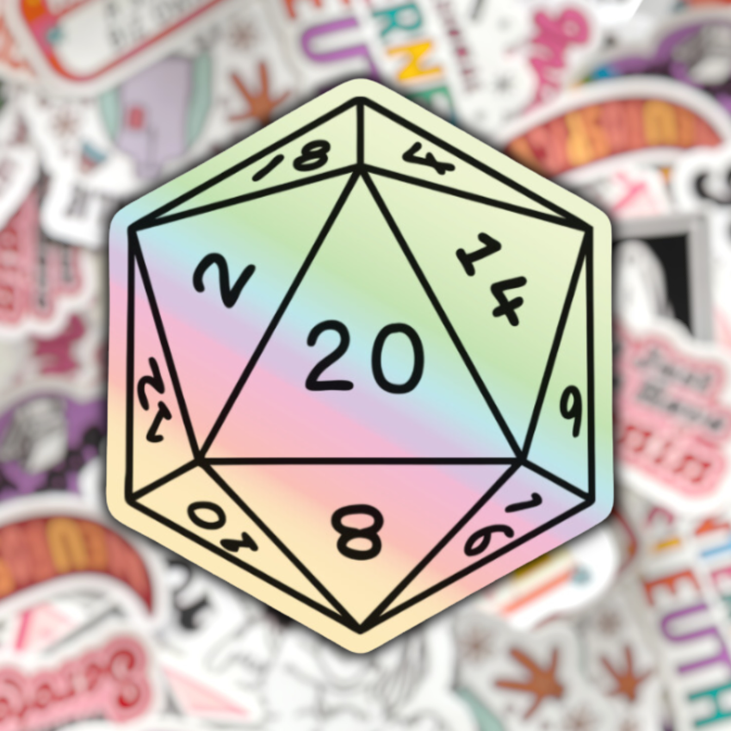 D20 Holographic Sticker