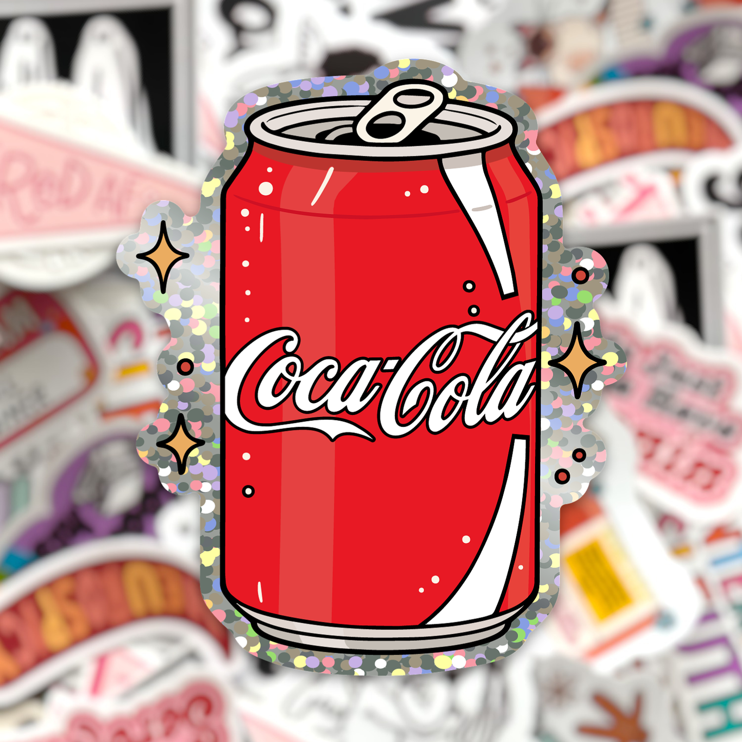 Coke Glitter Sticker