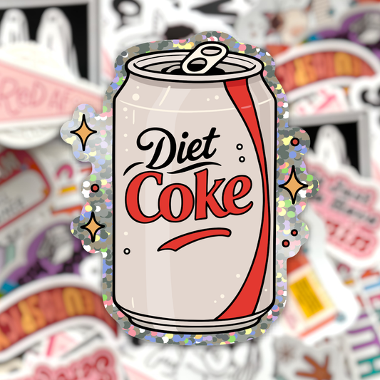 Diet Coke Glitter Sticker