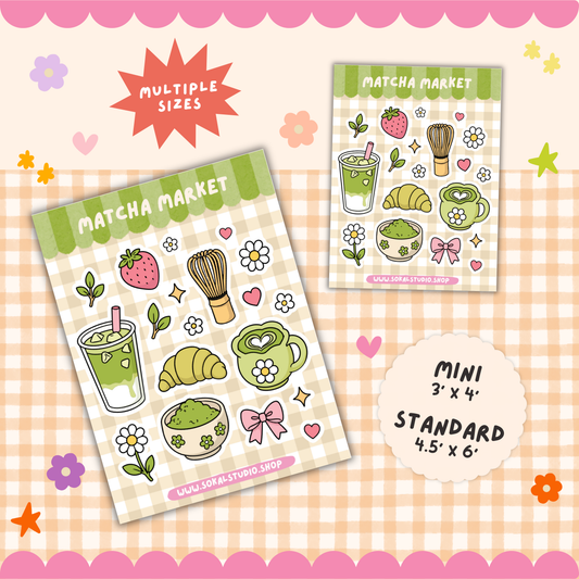 Matcha Market - Sticker Sheet